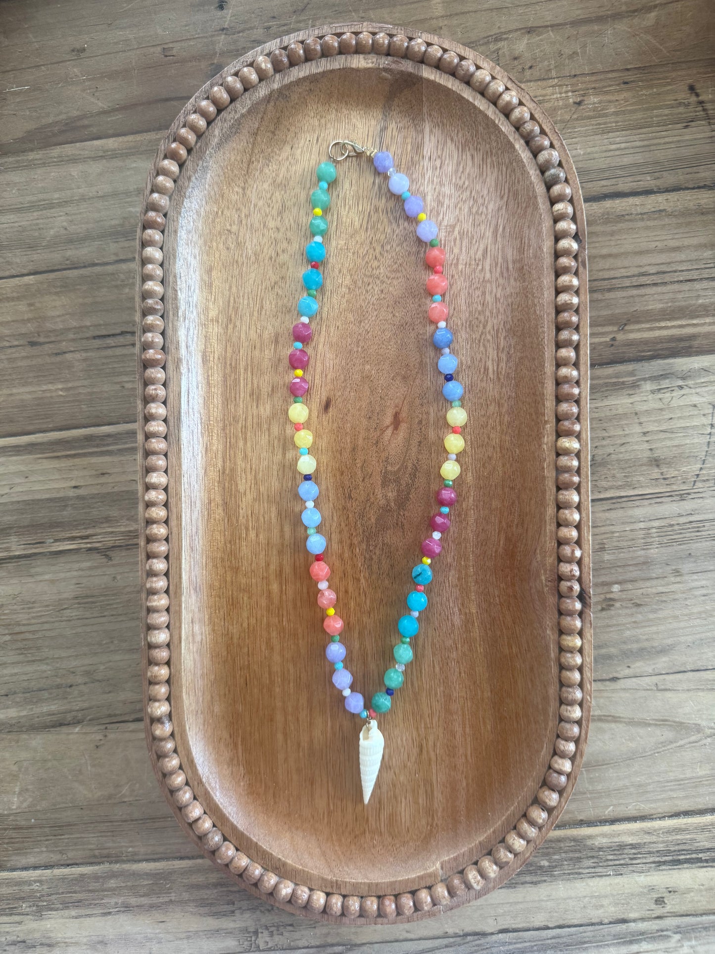 Rainbow Auger Shell Necklace
