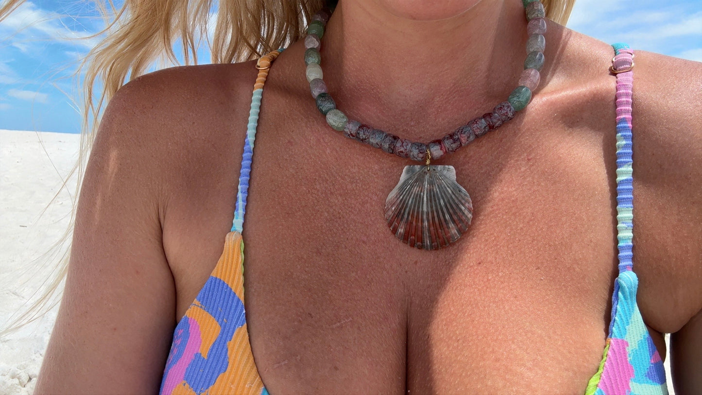 Stormy Seas Scallop Necklace