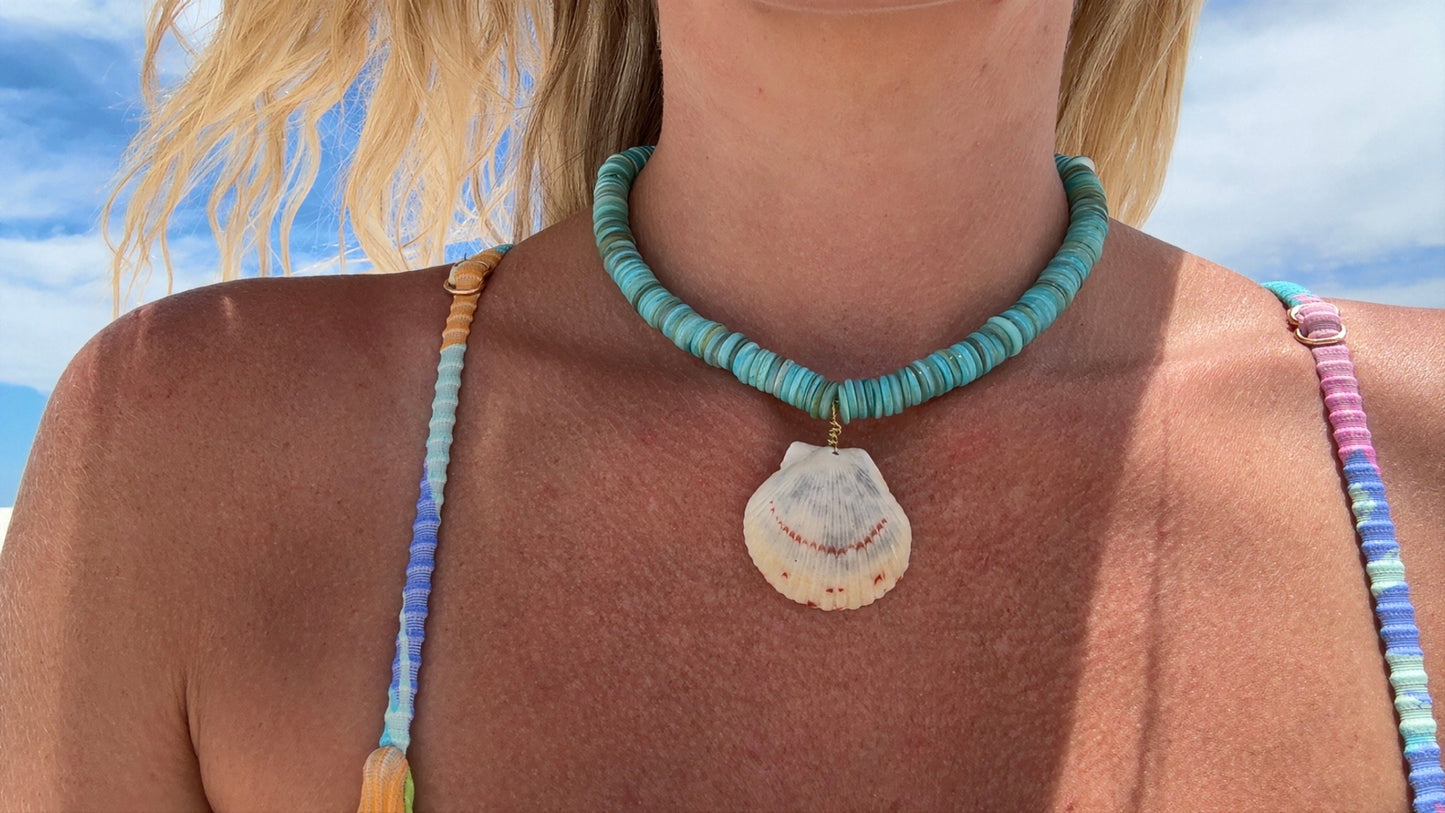 Turquoise Scallop Necklace