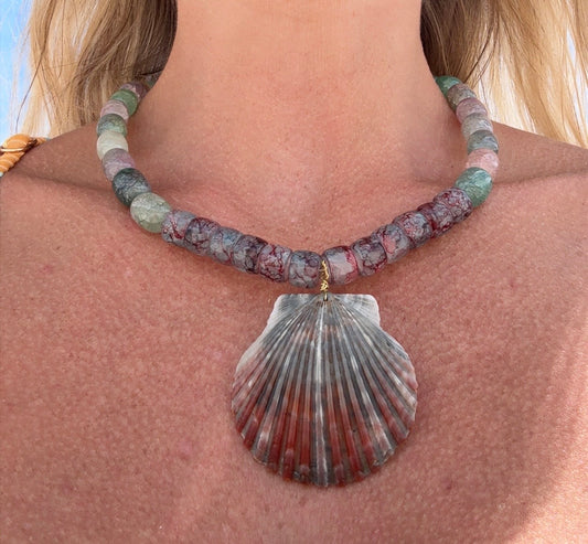 Stormy Seas Scallop Necklace