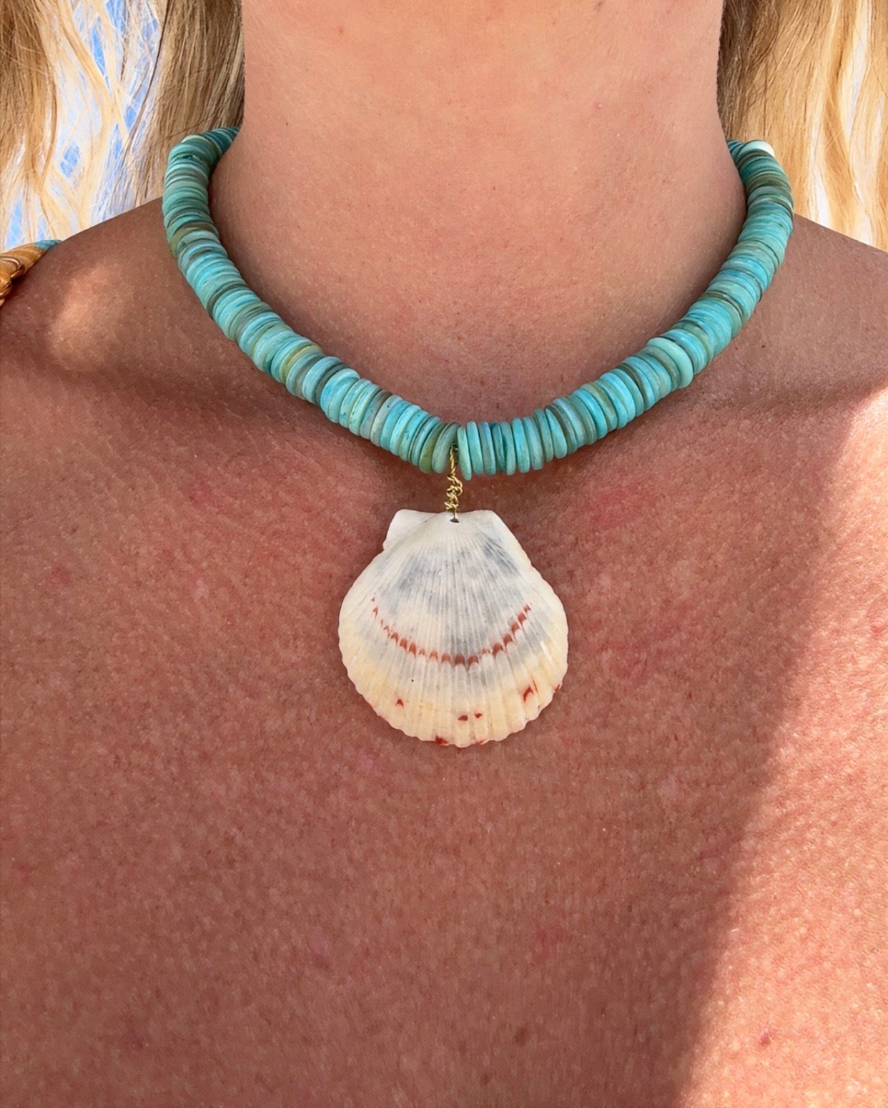 Turquoise Scallop Necklace