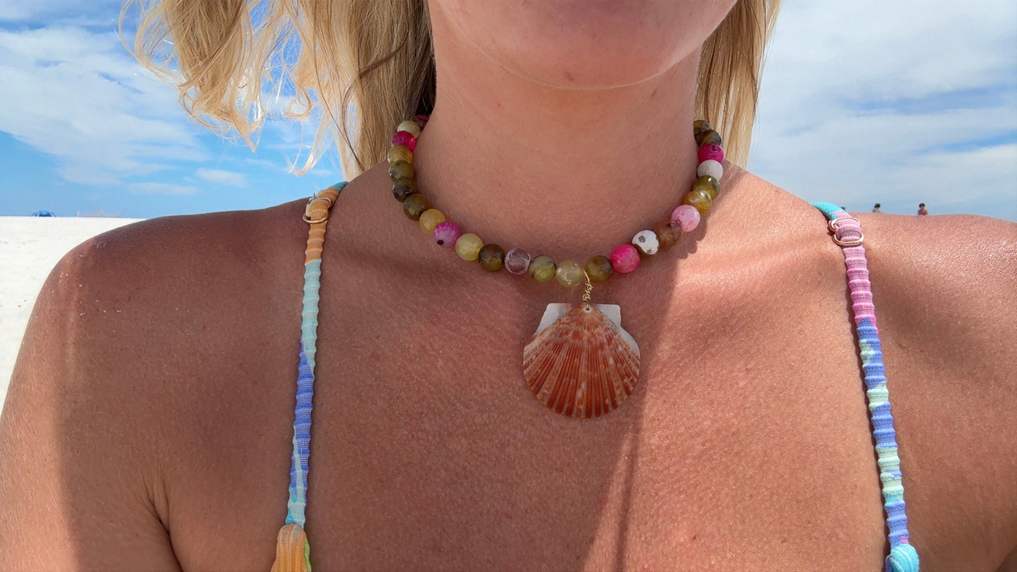 Multicolor Scallop Necklace